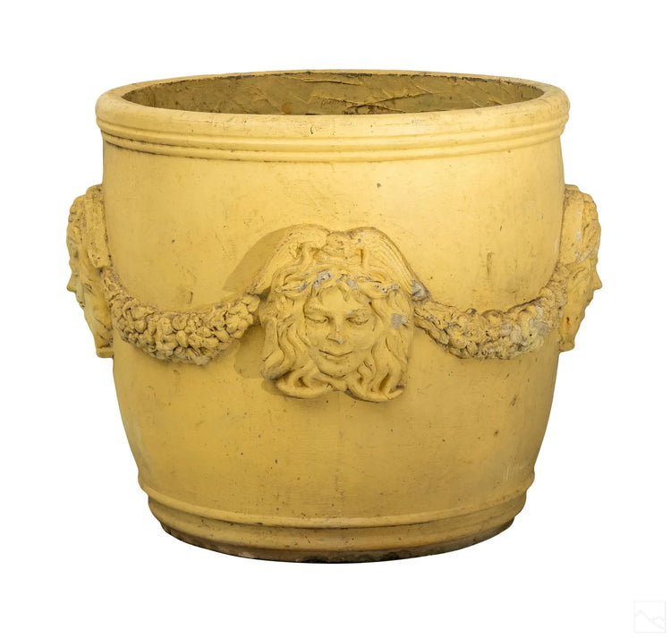 Pair of French Composite Made Medusa Head Planters (V-KVBQ9)