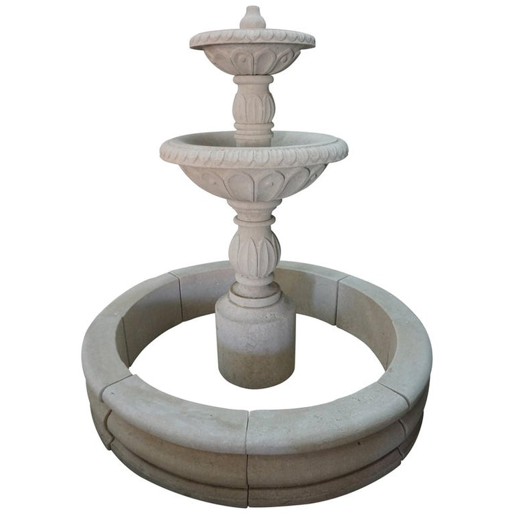 French Limestone Central Fountain