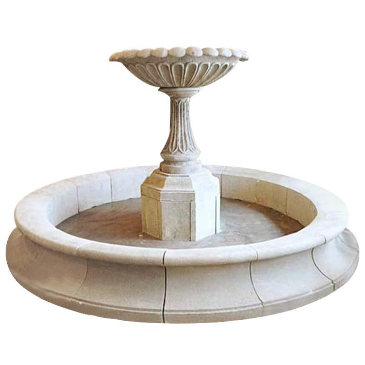 French Limestone Central Fountain