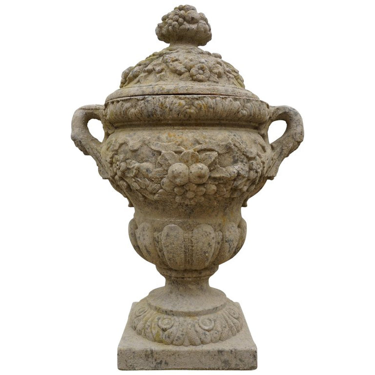 Contemporary French Limestone Urn (V-1028-A)