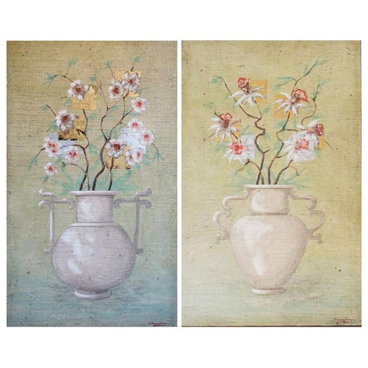 Pair of Fresco Paintings by Jacques Lamay (HD-SQ916)