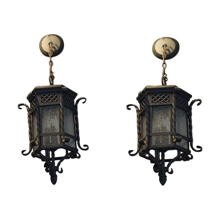 Pair of Small Hanging Lanterns (L84)