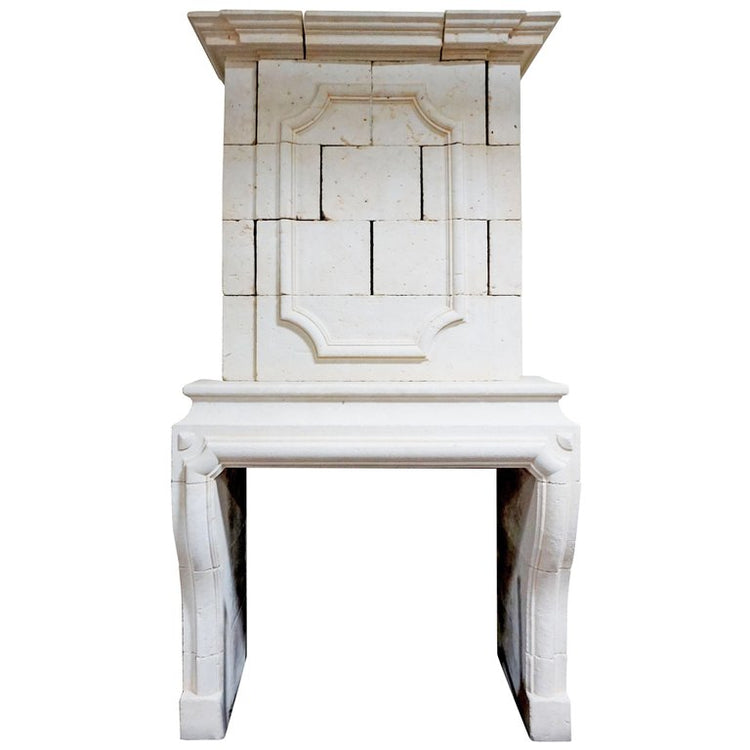 Antique French Limestone Fireplace (LCH378)