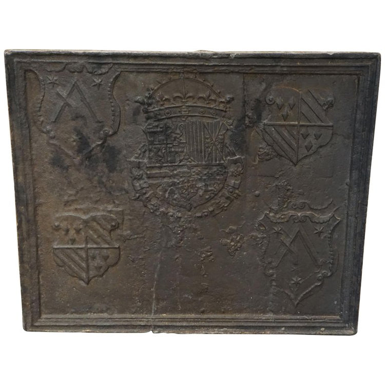 Antique French Iron Fireback (X3106)