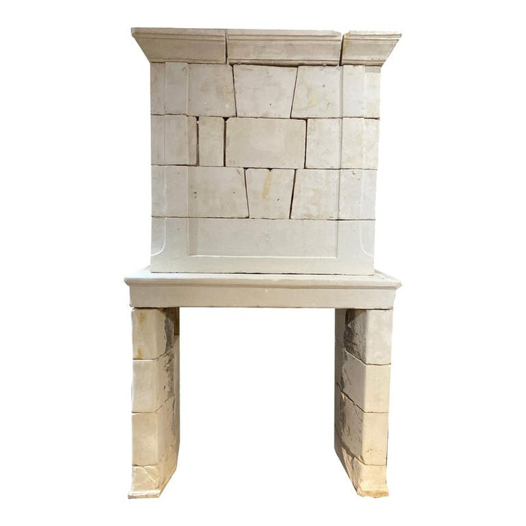 Antique French Limestone Fireplace (ALCH599)