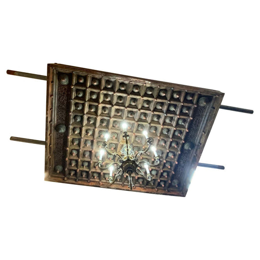 Antique French Oakwood Chandelier (L-X3232)