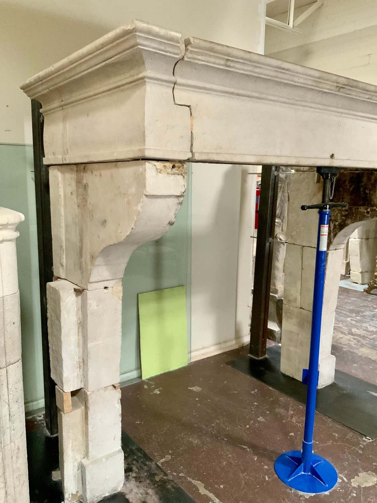French Limestone Mantel