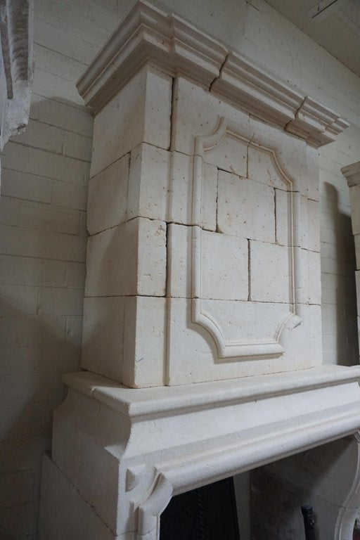 Antique French Limestone Fireplace (LCH378)