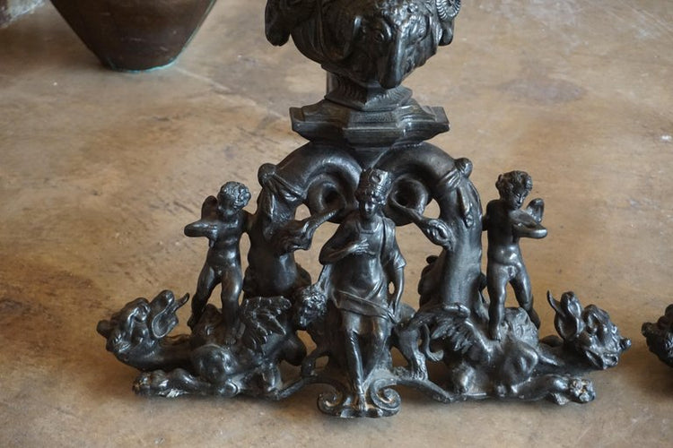 Antique French Bronze Andirons (X3093)