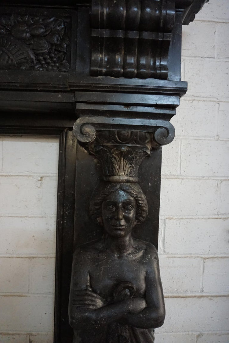 Antique Belgian Polished Bluestone Mantel (MCH1042)