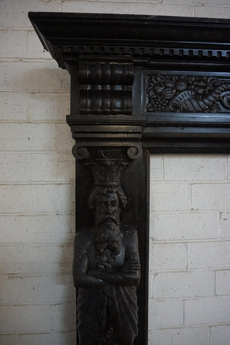 Antique Belgian Polished Bluestone Mantel (MCH1042)