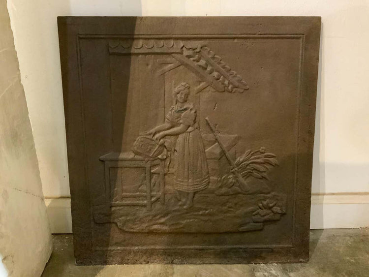 Antique French Iron Fireback (FB018)