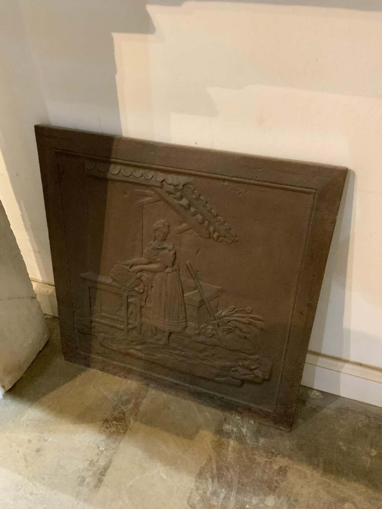 Antique French Iron Fireback (FB018)
