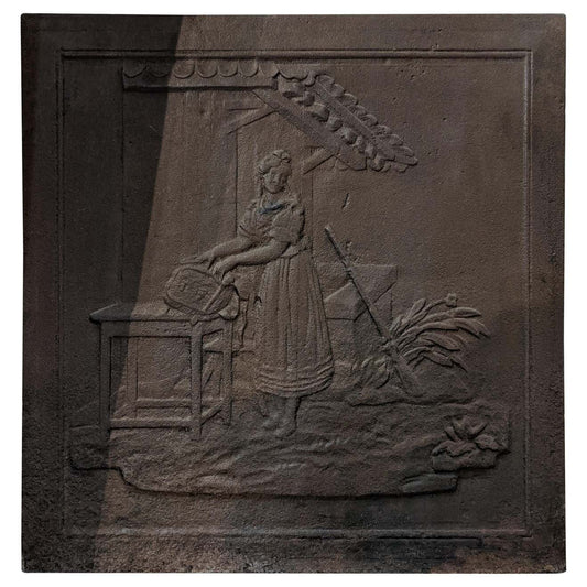 Antique French Iron Fireback (FB018)