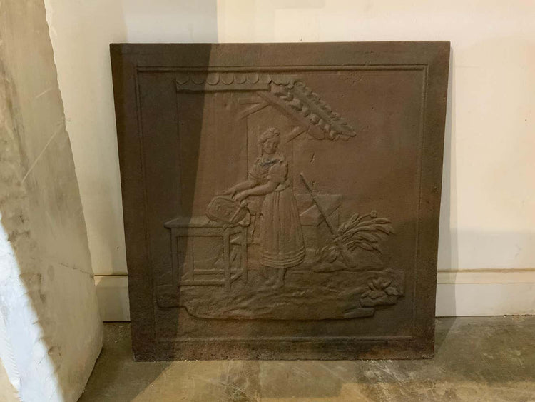 Antique French Iron Fireback (FB018)
