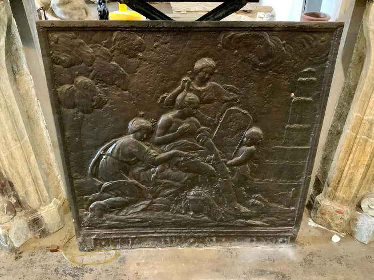 Antique French Iron Fireback (FB027)
