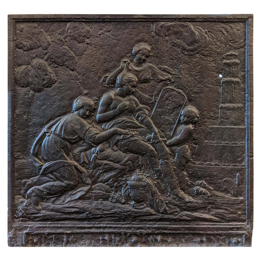 Antique French Iron Fireback (FB027)