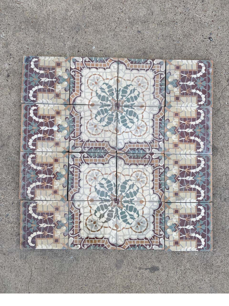 Reclaimed French Encaustic Concrete Tile (FL104)