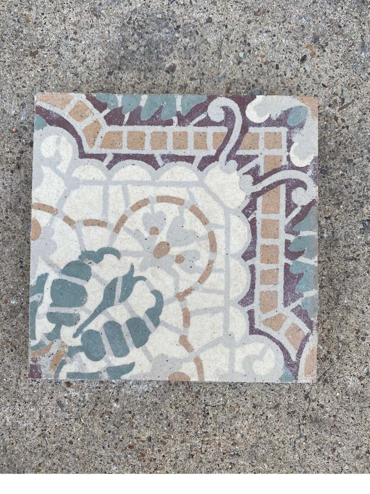 Reclaimed French Encaustic Concrete Tile (FL104)