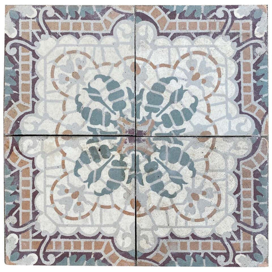 Reclaimed French Encaustic Concrete Tile (FL104)
