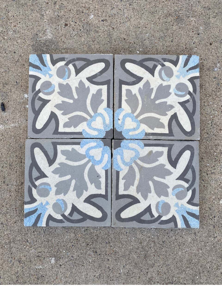 Reclaimed French Encaustic Concrete Tile (FL107)