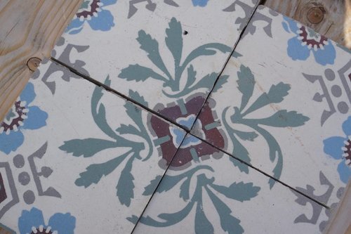 Reclaimed French Encaustic Concrete Tile (FL854)