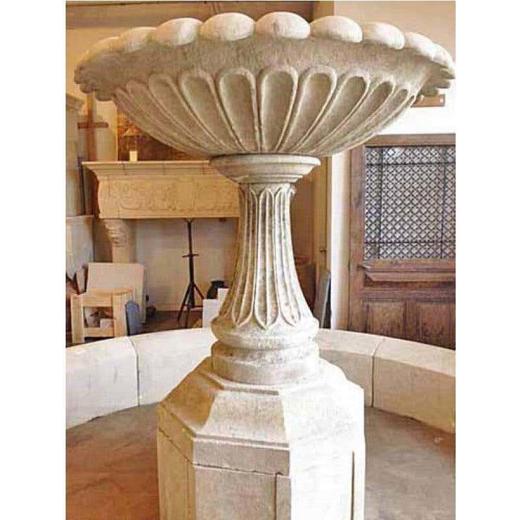 French Limestone Central Fountain