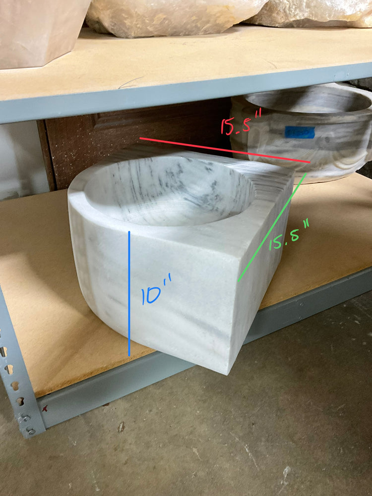 French White Marble Corner Sink