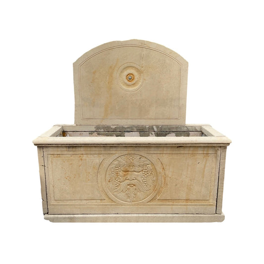 French Limestone Wall Fountain