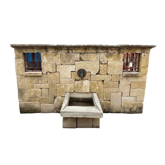 Antique French Limestone Wall Fountain (FOA-2)