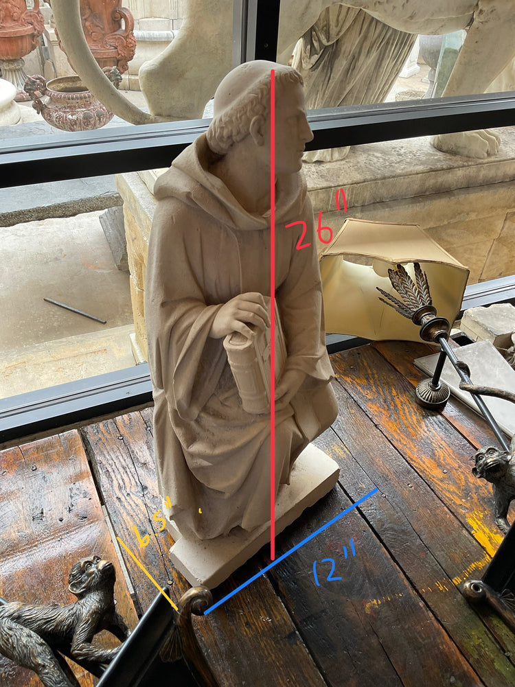 French Limestone Saint Sculpture (GE-Y7UK)