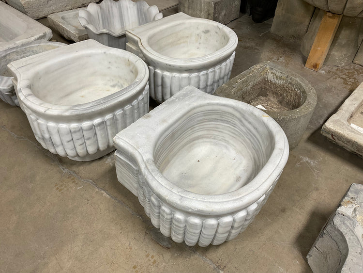 French White Marble Sink (S-OZAJ)