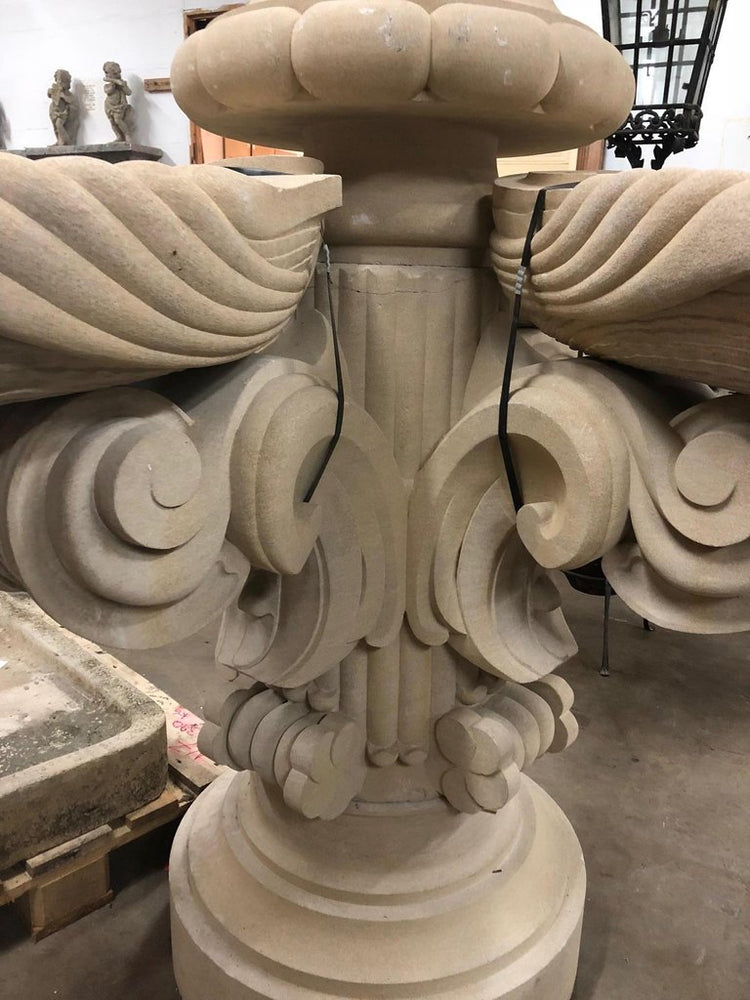 French Limestone Central Fountain