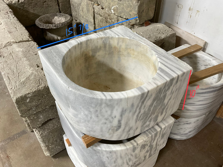 French White Carrara Marble Corner Sink (S-BUND)