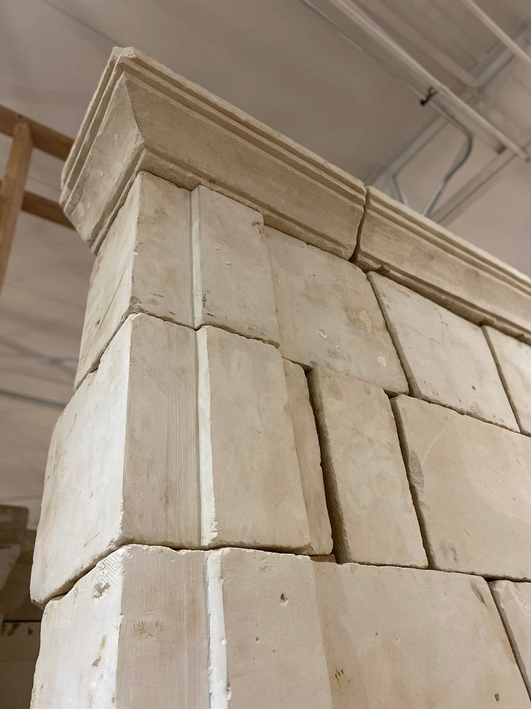 Antique French Limestone Fireplace (ALCH599)