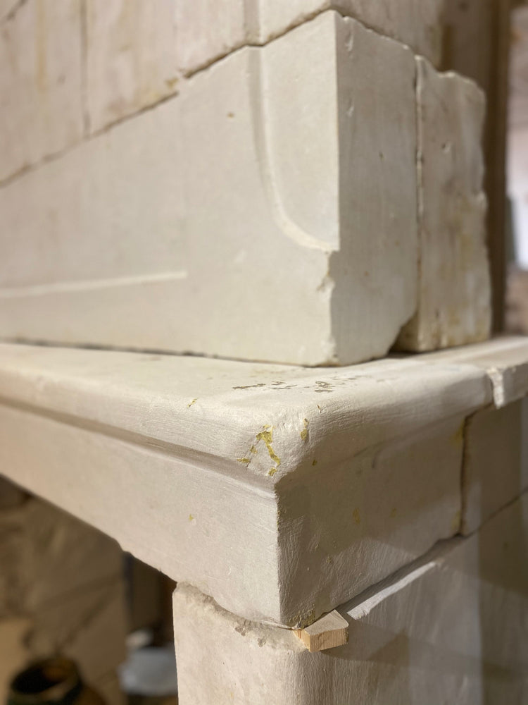 Antique French Limestone Fireplace (ALCH599)