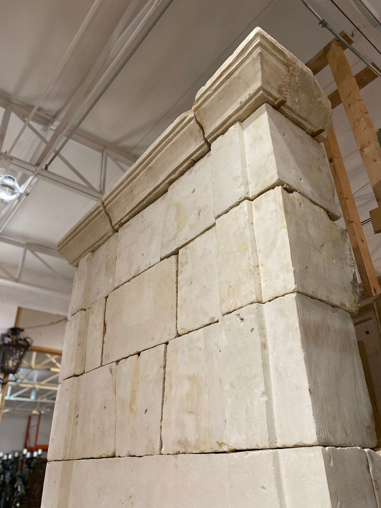 Antique French Limestone Fireplace (ALCH599)