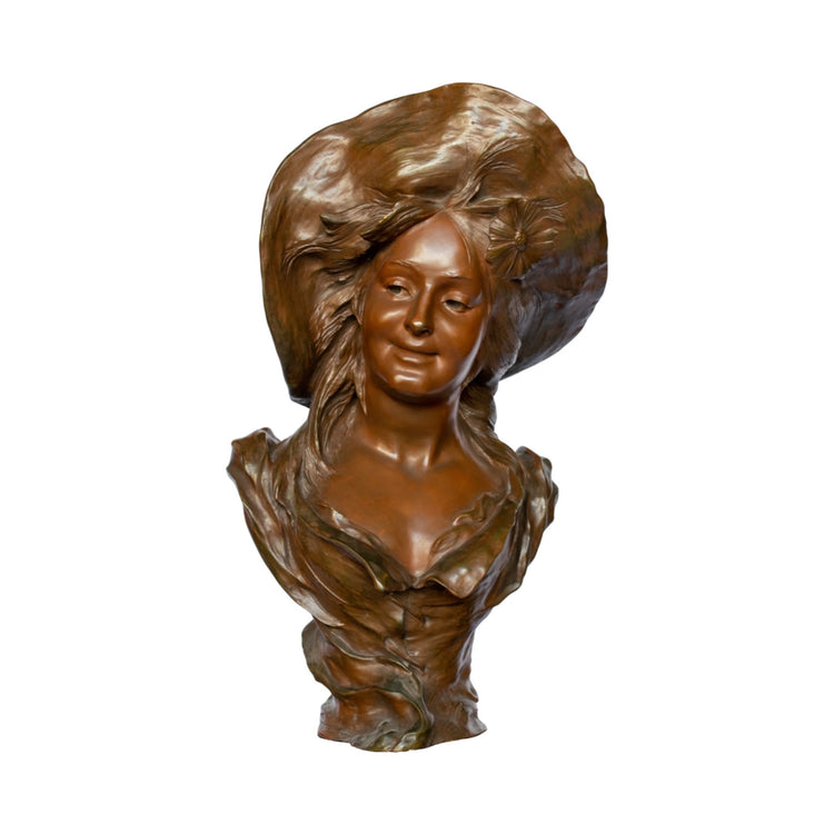 Antique French Signed Bronze Bust Sculpture (X3308)