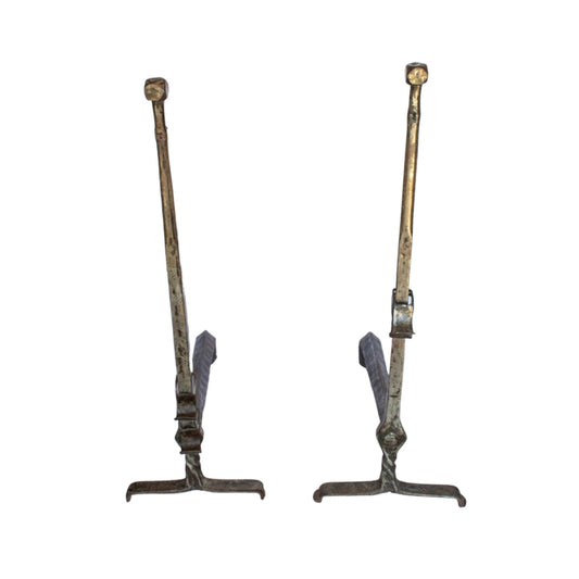 Antique French Iron Andirons (FA-ISKC)