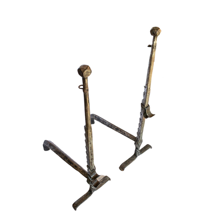 Antique French Iron Andirons (FA-ISKC)