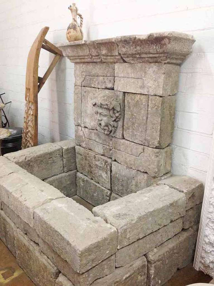 Antique French Limestone Wall Fountain (FA296)