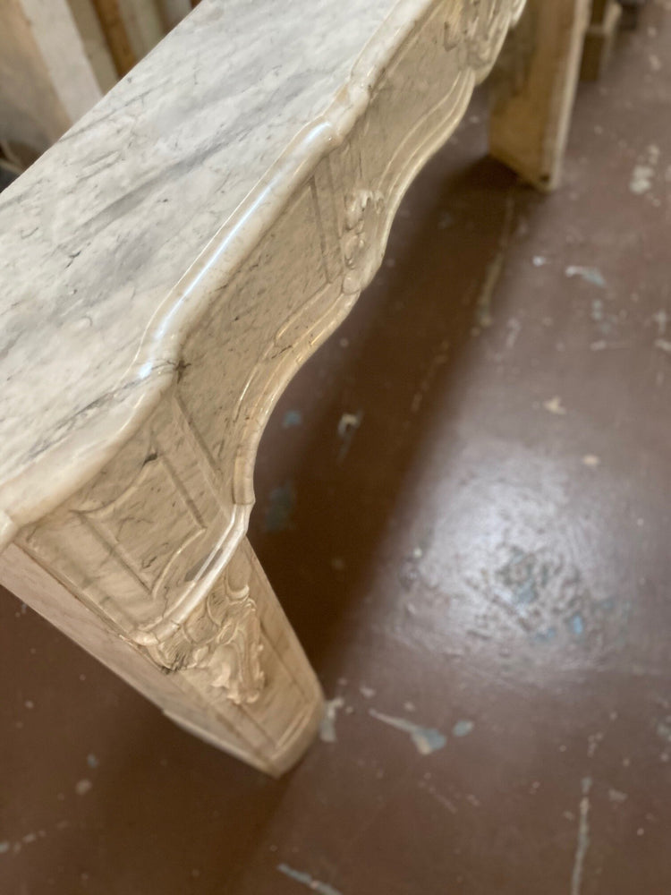 Antique French Arabescato Marble Mantel (M30103)
