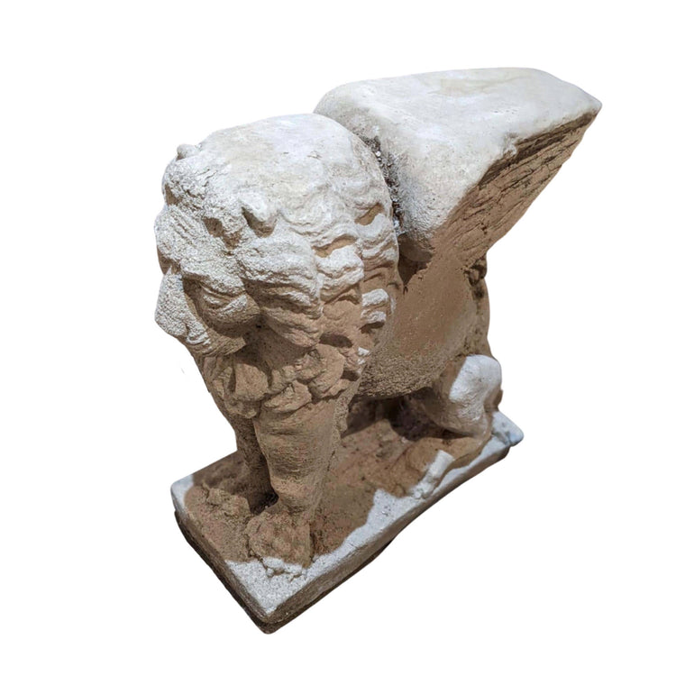 Pair of French Limestone Lion Sculptures (GE-X3203)