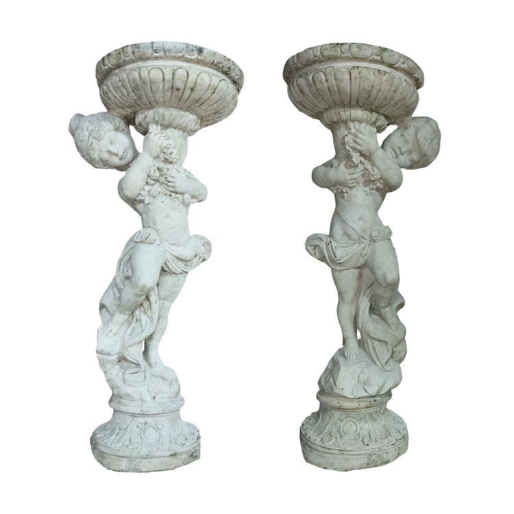 Pair of Italian Limestone Composite Sculptures (GE-EZUP)