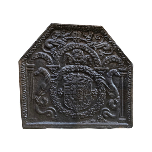 Antique French Iron Fireback (FA-76VY)