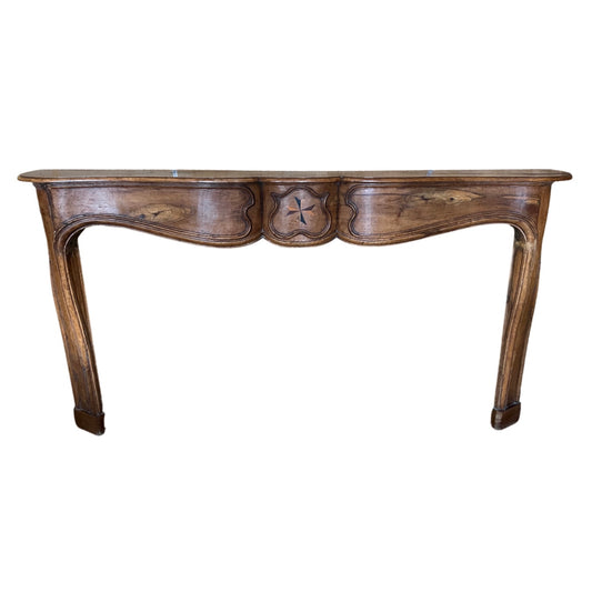 Antique French Oak Wood Mantel (M-63NG)
