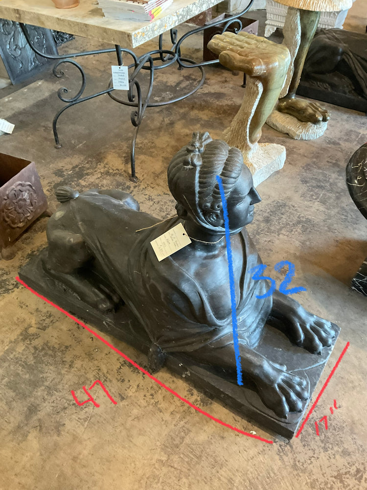 Pair of Belgian Bluestone Sphinx Sculptures (GE-I4JF)