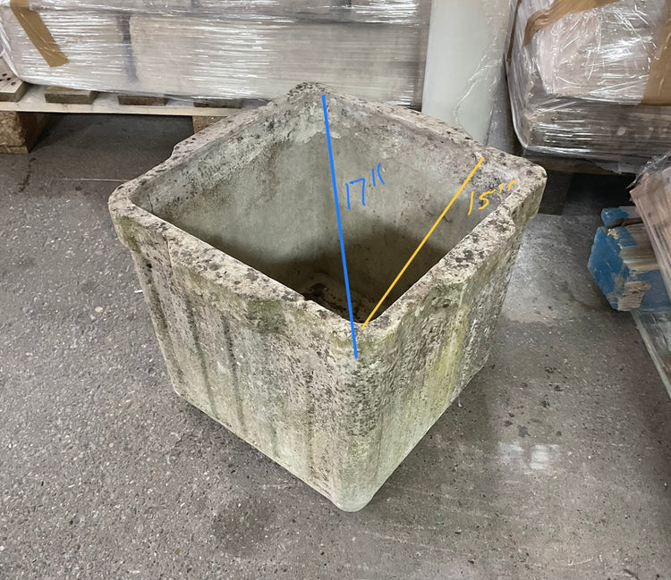 Swiss Ribbed Square Planter By Willy Guhl  (V-LA2J)