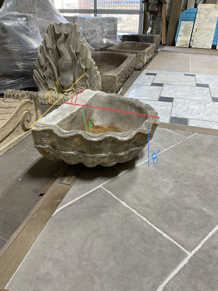 French Limestone Wall Fountain