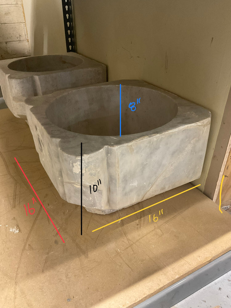 French White Carrara Marble Sink (S-12IH)